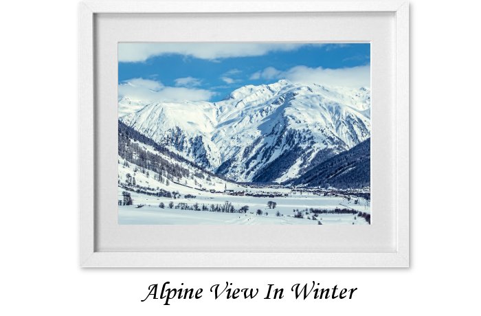 Alpine View In Winter Framed Print